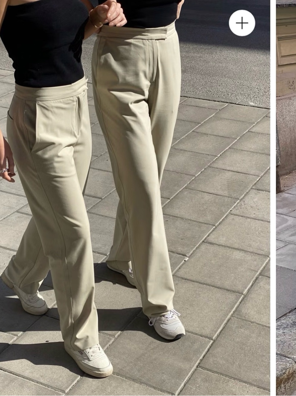 High-Waist Wide-Leg Women's Pants in Light Beige MEDIUM TALL